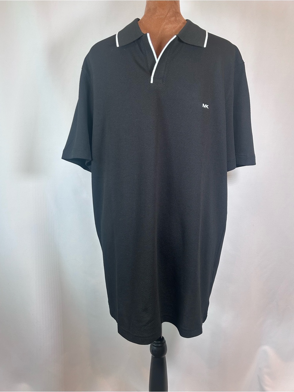 Michael Kors Black Polo with White Piping